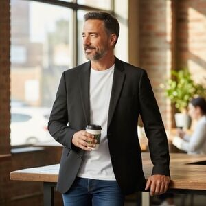 Ralph Lauren Slim‎ Fit Black Label Wool Blazer Mens 46L Formal Dress Suit Jacket